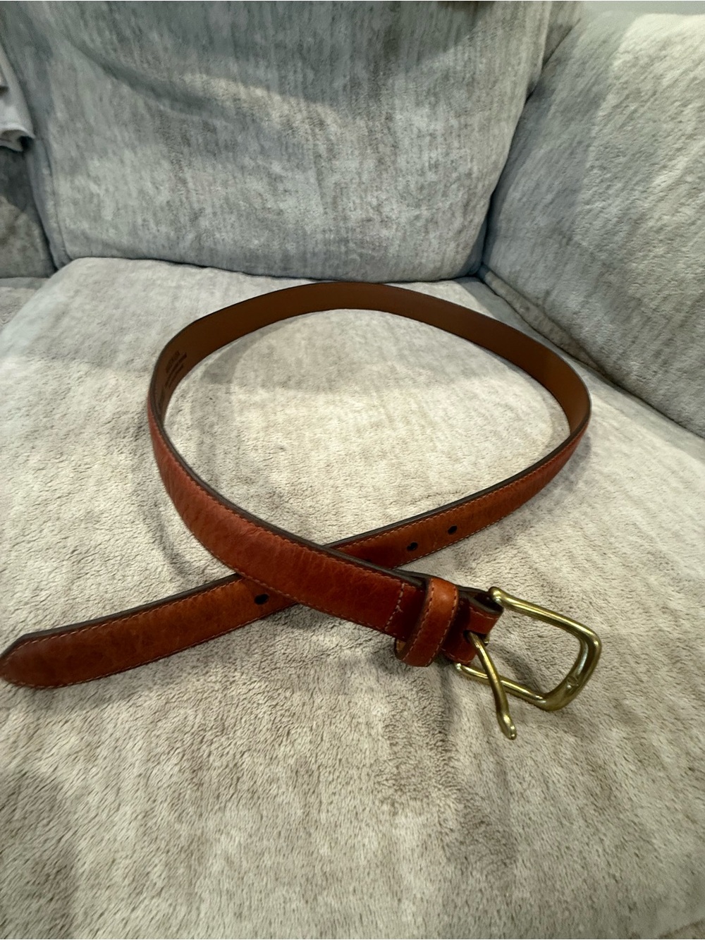 NWOT Vermont Country Store Mens American Bison Leather Belt Brown Size 44 #82976